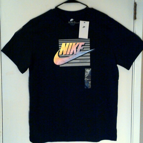 NEW NIKE SPORTSWEAR "VIbrant Box Logo Tee" MEN'S BLACK T-SHIRT LARGE FQ7995-010 - Picture 6 of 6
